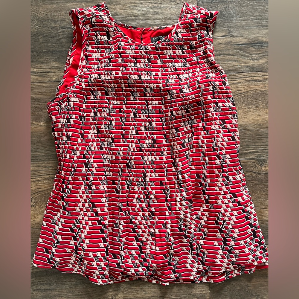 Banana Republic Red and Black Patterned Dress